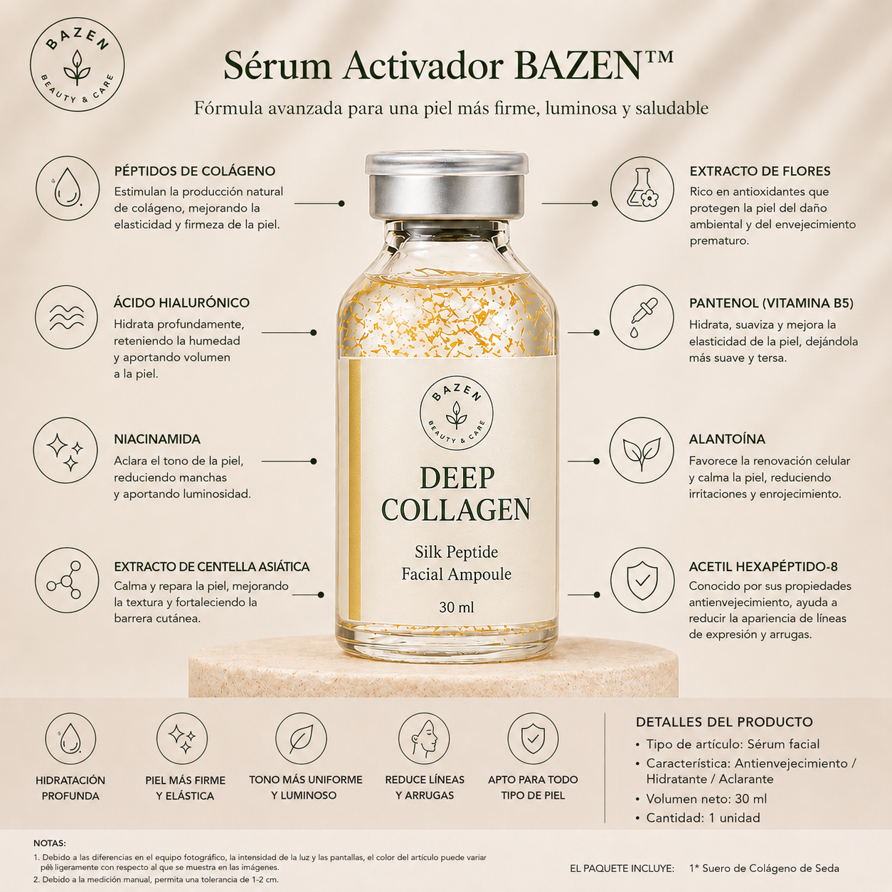 Sérum Facial Deep Collagen con Péptidos